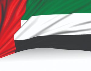 Country flag with 4 colour stripes. Re, Green, White and Black