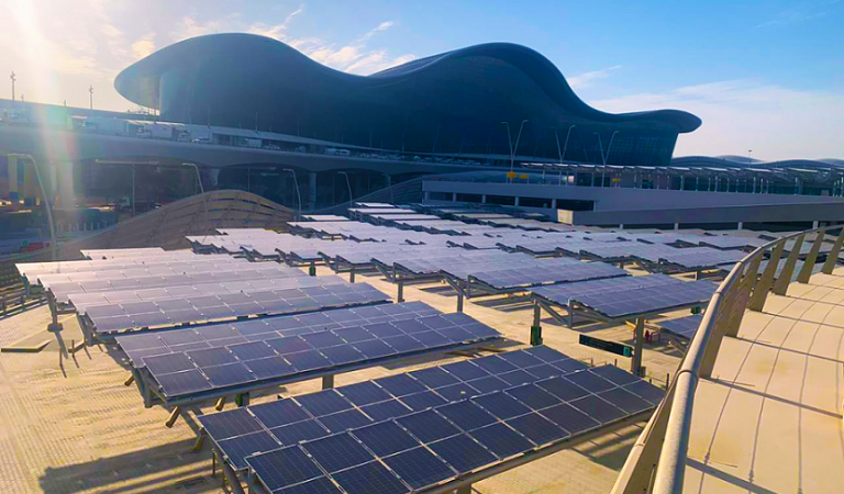 The Largest solar-powered car park in Abu Dhabi has been completed