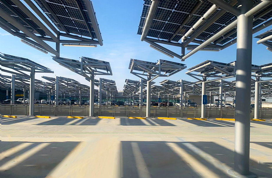 Solar-powered car parks