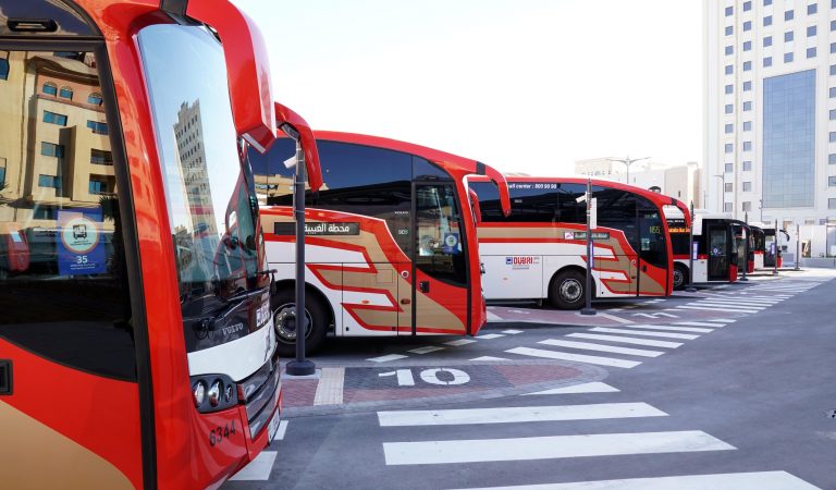 The bus shuttle for E101 between Dubai and Abu Dhabi resume