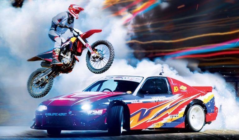 Live motorcycle and car drifting shows at Sheikh Zayed Festival