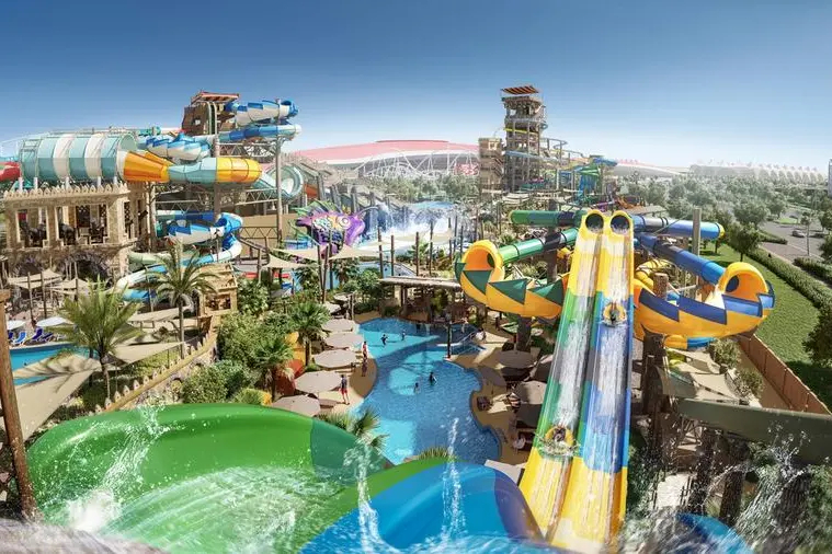Yas Waterworld Abu Dhabi new slides and attractions expansion including UAE tallest waterslide.
